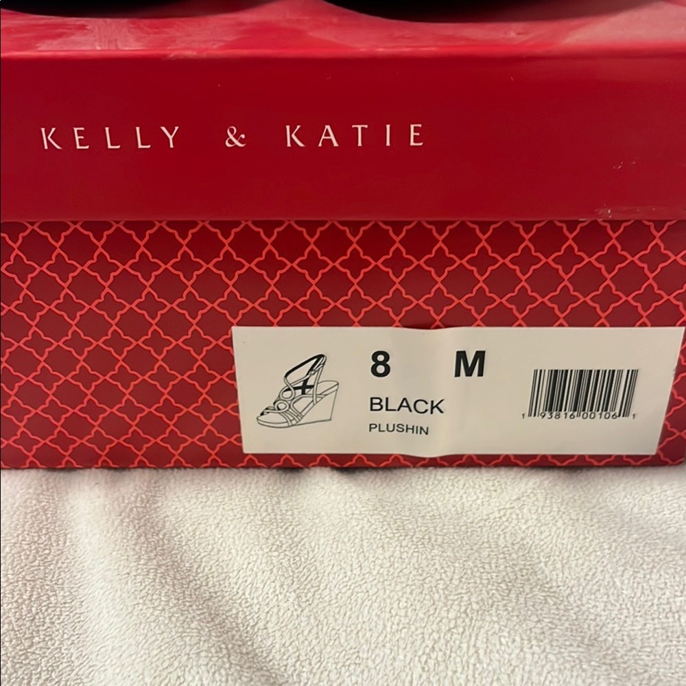 Kelly & Katie Black Wedge Sandals